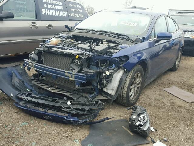 3FA6P0G73GR332510 - 2016 FORD FUSION S BLUE photo 2