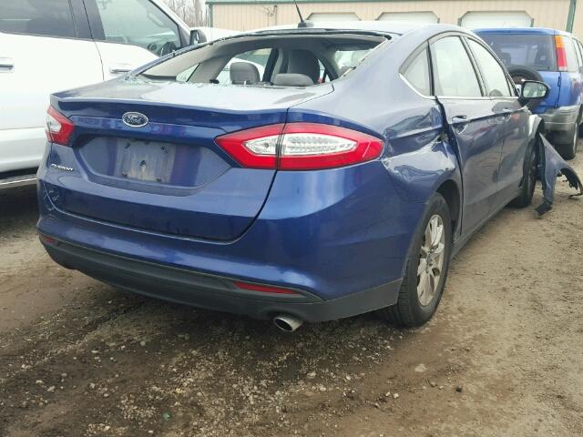 3FA6P0G73GR332510 - 2016 FORD FUSION S BLUE photo 4