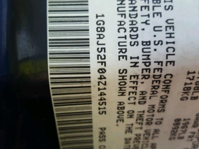 1G8AJ52F04Z144515 - 2004 SATURN ION LEVEL BEIGE photo 10