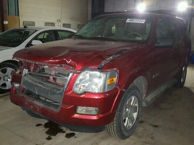 1FMEU73E48UB15551 - 2008 FORD EXPLORER X MAROON photo 2