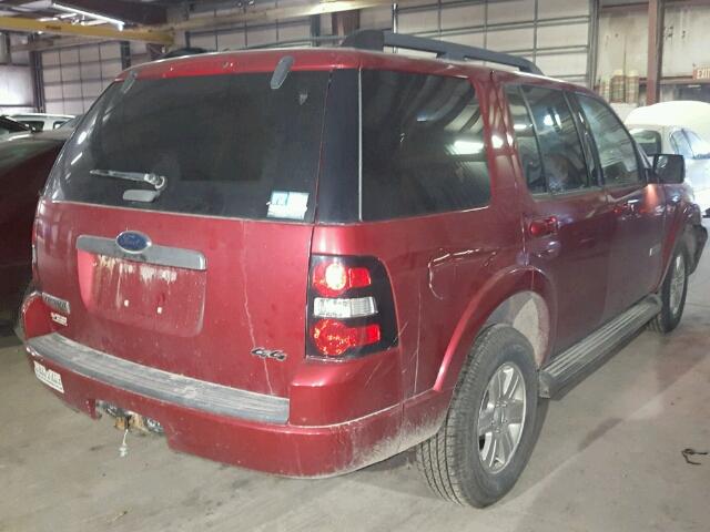 1FMEU73E48UB15551 - 2008 FORD EXPLORER X MAROON photo 4