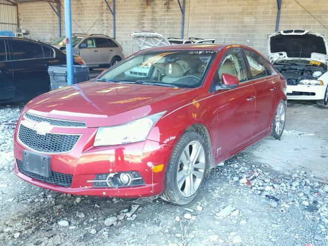 1G1PH5S96B7277383 - 2011 CHEVROLET CRUZE LTZ RED photo 2