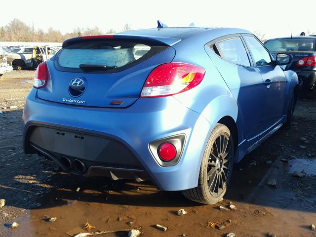 KMHTC6AE5GU257185 - 2016 HYUNDAI VELOSTER T BLUE photo 4