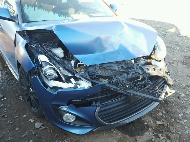 KMHTC6AE5GU257185 - 2016 HYUNDAI VELOSTER T BLUE photo 9