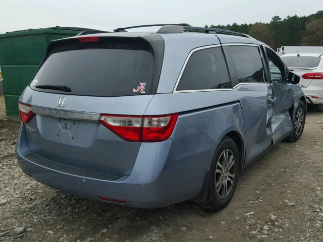 5FNRL5H64BB052241 - 2011 HONDA ODYSSEY EX BLUE photo 4