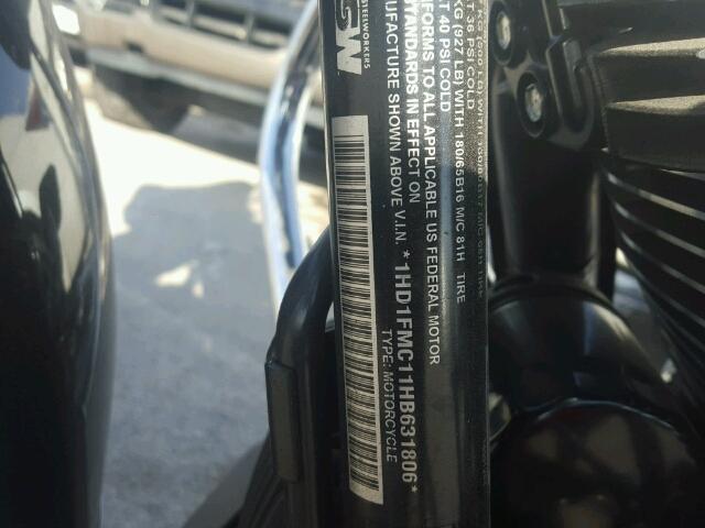 1HD1FMC11HB631806 - 2017 HARLEY-DAVIDSON FLHTP POLI 黑色 照片 10