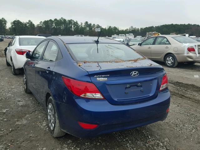 KMHCT4AE0GU033195 - 2016 HYUNDAI ACCENT SE BLUE photo 3