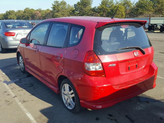 JHMGD38658S067401 - 2008 HONDA FIT SPORT RED photo 3