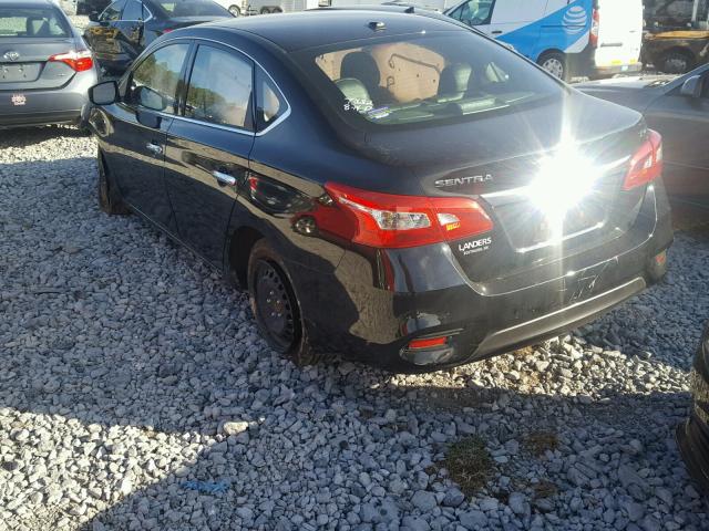 3N1AB7AP0GL672837 - 2016 NISSAN SENTRA S BLACK photo 3