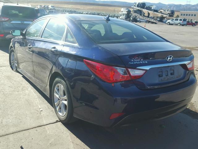 5NPEB4AC2EH859004 - 2014 HYUNDAI SONATA GLS BLUE photo 3