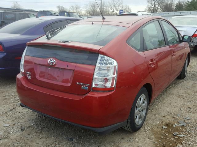 JTDKB22UX67528739 - 2006 TOYOTA PRIUS RED photo 4