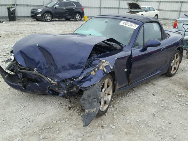 JM1NB353730309926 - 2003 MAZDA MX-5 MIATA BLUE photo 2