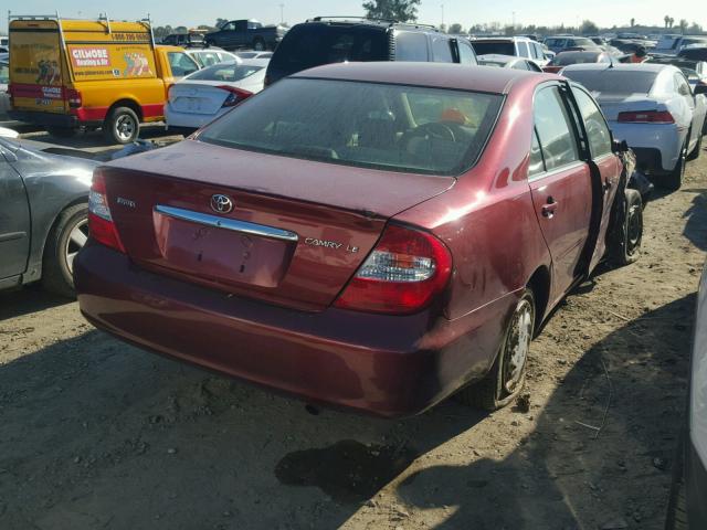 JTDBE32K130158765 - 2003 TOYOTA CAMRY LE RED photo 4