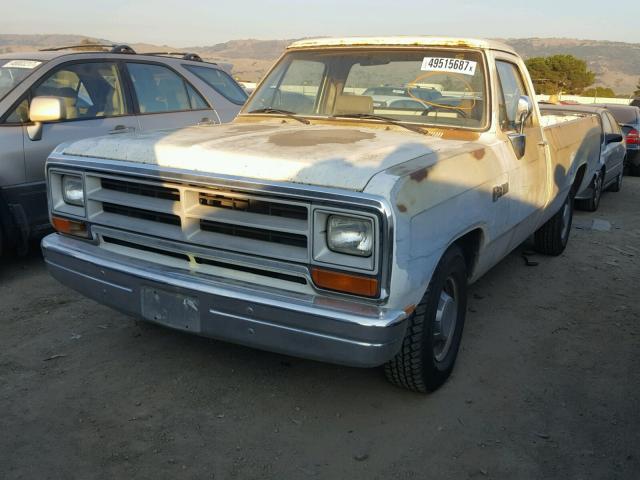 1B7GE16X5LS727508 - 1990 DODGE D-SERIES D WHITE photo 2