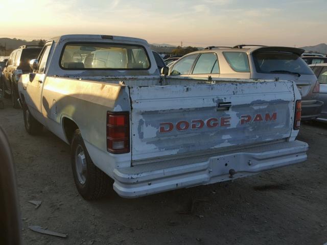 1B7GE16X5LS727508 - 1990 DODGE D-SERIES D WHITE photo 3