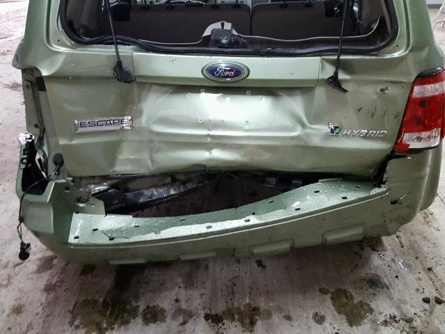 1FMCU49H88KA42056 - 2008 FORD ESCAPE HEV GREEN photo 9