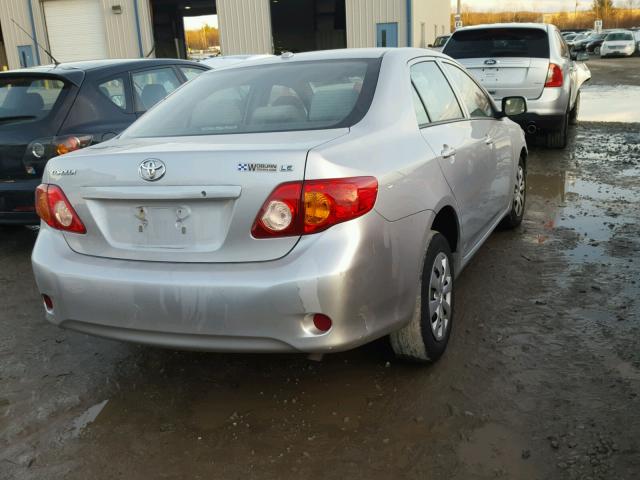 2T1BU4EE0AC351863 - 2010 TOYOTA COROLLA BA SILVER photo 4