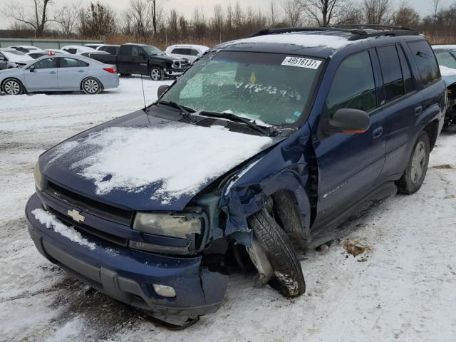 1GNDT13S032290929 - 2003 CHEVROLET TRAILBLAZE BLUE photo 2