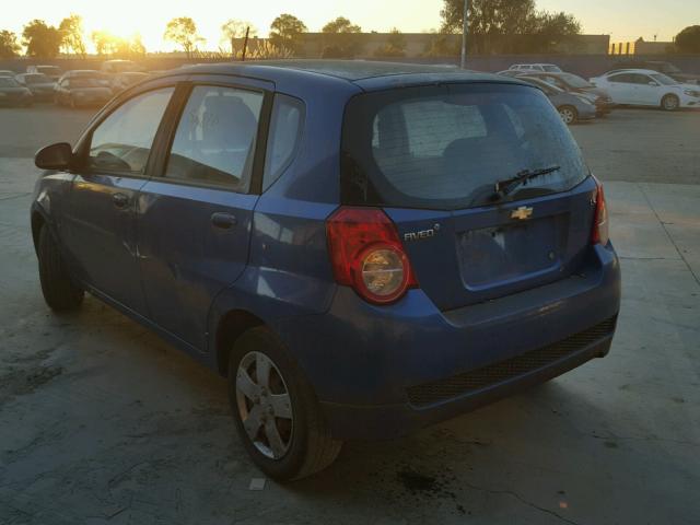 KL1TD66E59B336131 - 2009 CHEVROLET AVEO LS BLUE photo 3