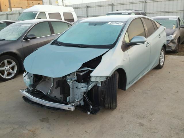 JTDKBRFU5G3020593 - 2016 TOYOTA PRIUS BLUE photo 2