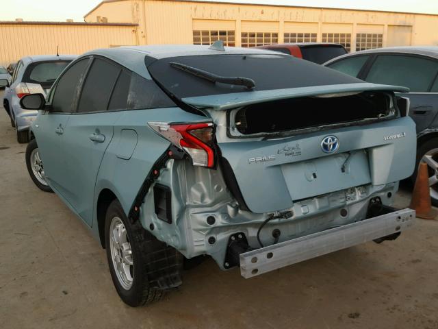 JTDKBRFU5G3020593 - 2016 TOYOTA PRIUS BLUE photo 3