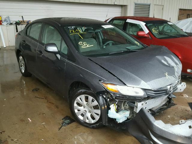 2HGFB2F57CH302535 - 2012 HONDA CIVIC LX GRAY photo 1