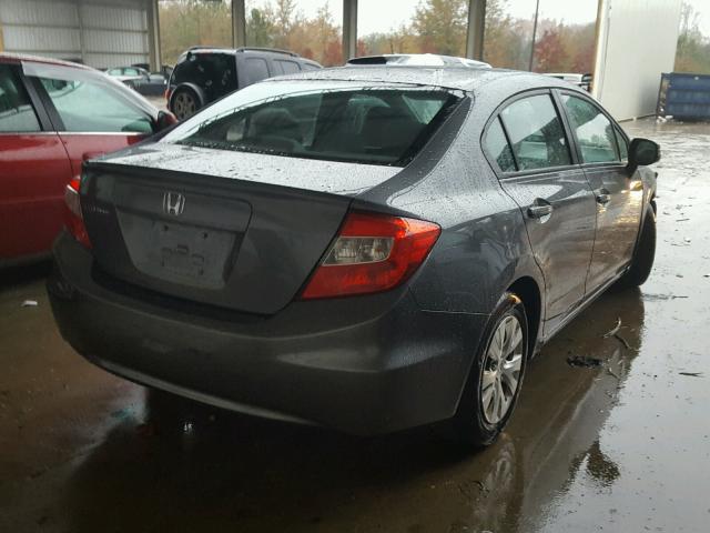 2HGFB2F57CH302535 - 2012 HONDA CIVIC LX GRAY photo 4