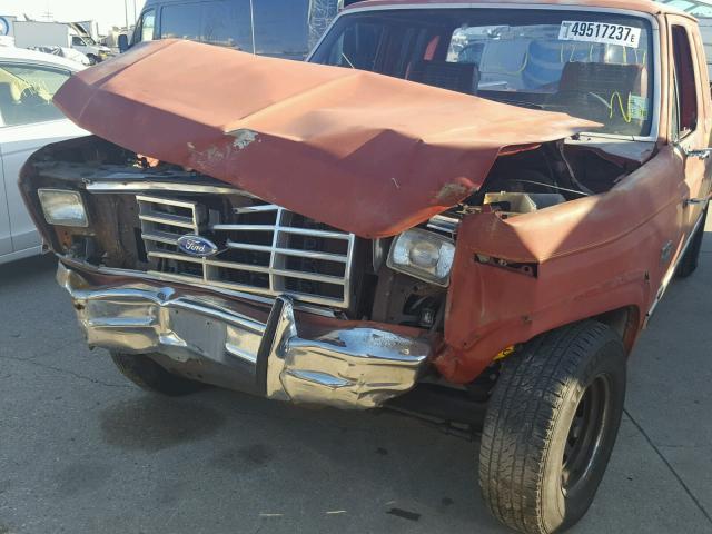 1FTEX15F5DKA13681 - 1983 FORD F150 RED photo 9