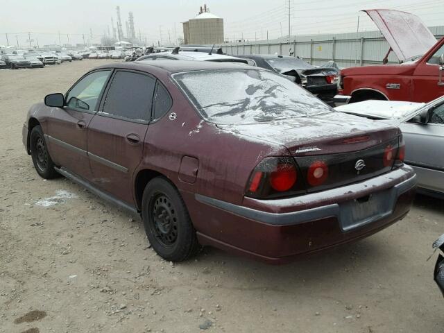 2G1WF52E049435815 - 2004 CHEVROLET IMPALA MAROON photo 3