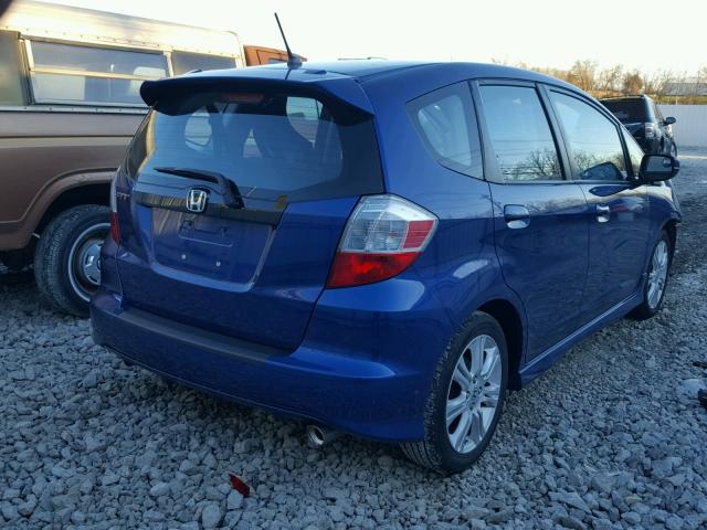 JHMGE8G45AS012432 - 2010 HONDA FIT SPORT BLUE photo 4