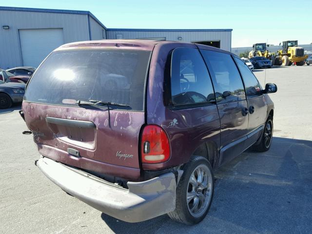 2P4FP25B5XR137300 - 1999 PLYMOUTH VOYAGER BURGUNDY photo 4