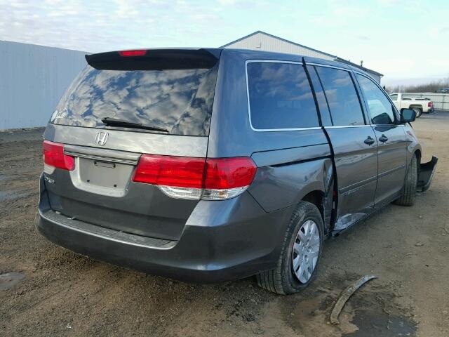 5FNRL3H22AB068311 - 2010 HONDA ODYSSEY LX GRAY photo 4