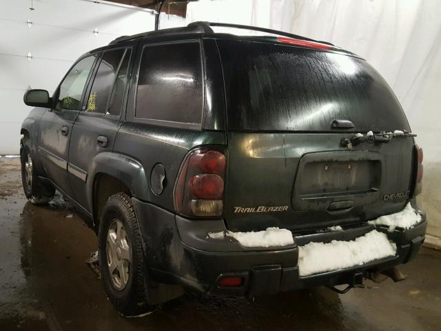 1GNDT13S922488181 - 2002 CHEVROLET TRAILBLAZE GREEN photo 3