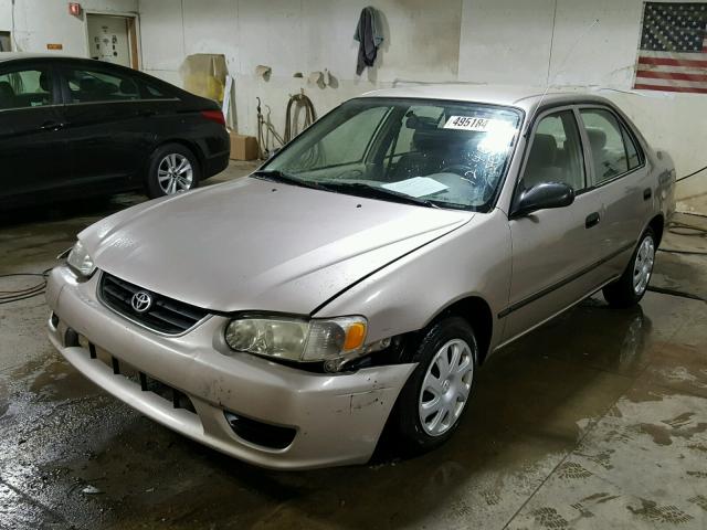 2T1BR12E31C481768 - 2001 TOYOTA COROLLA CE BEIGE photo 2