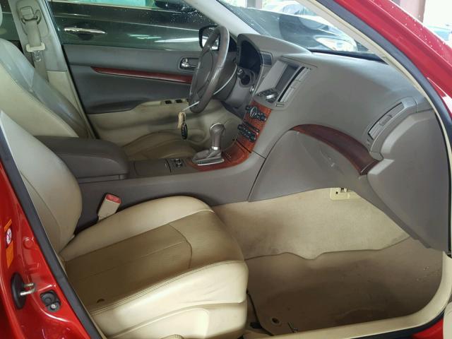 JNKCV61E29M306147 - 2009 INFINITI G37 BASE RED photo 5