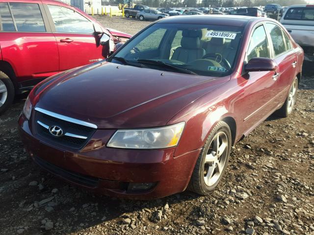 5NPEU46F47H201961 - 2007 HYUNDAI SONATA SE BURGUNDY photo 2