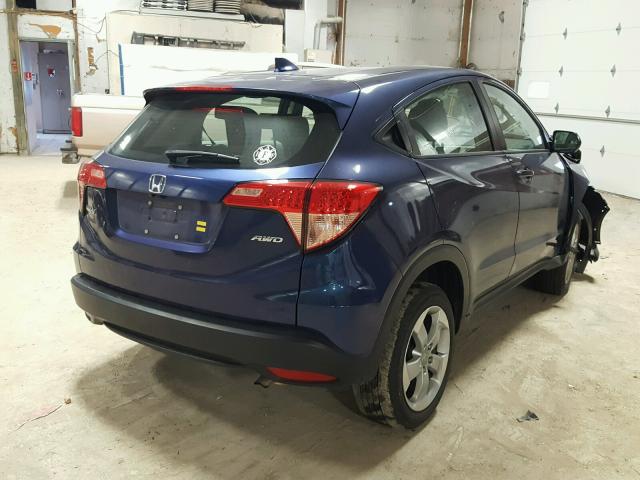 3CZRU6H32GM720074 - 2016 HONDA HR-V LX BLUE photo 4