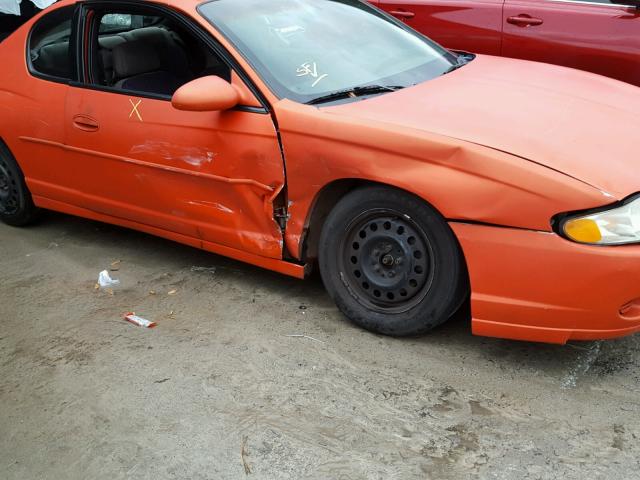 2G1WW12E349113291 - 2004 CHEVROLET MONTE CARL ORANGE photo 9