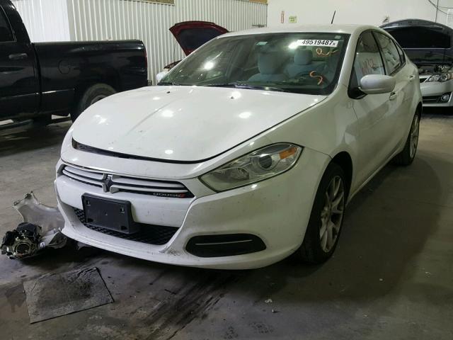 1C3CDFBH2DD713038 - 2013 DODGE DART SXT WHITE photo 2