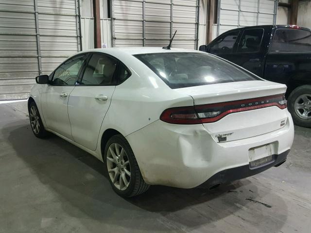 1C3CDFBH2DD713038 - 2013 DODGE DART SXT WHITE photo 3