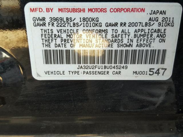 JA32U2FU1BU045249 - 2011 MITSUBISHI LANCER ES/ BLACK photo 10