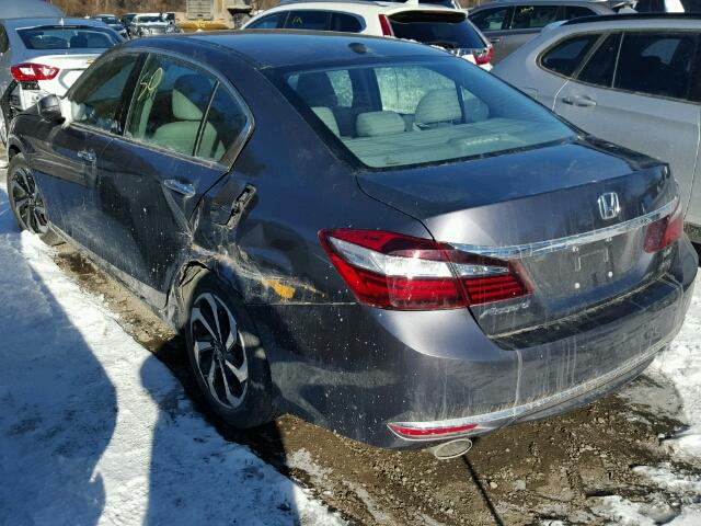 1HGCR3F01GA001935 - 2016 HONDA ACCORD EXL GRAY photo 3