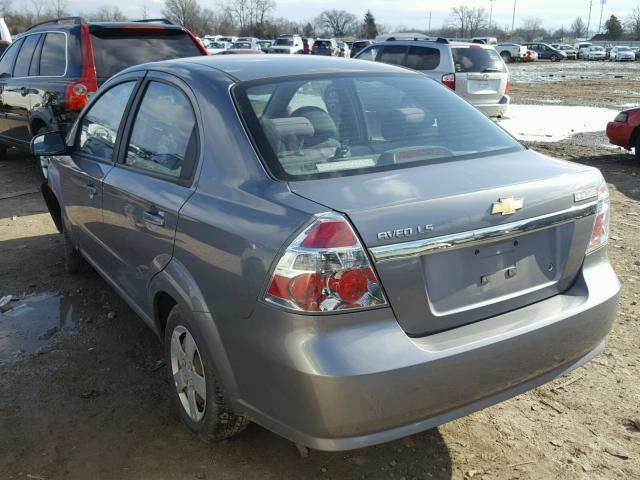KL1TD56637B051461 - 2007 CHEVROLET AVEO BASE ნაცრისფერი ფოტო 3