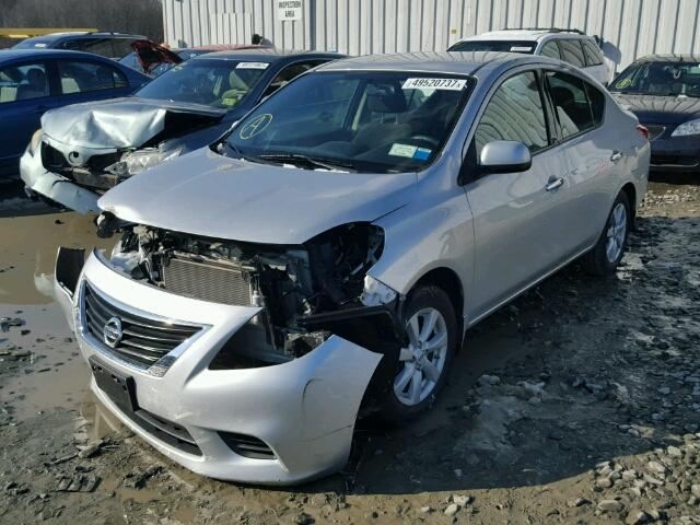 3N1CN7AP7EL848988 - 2014 NISSAN VERSA S SILVER photo 2