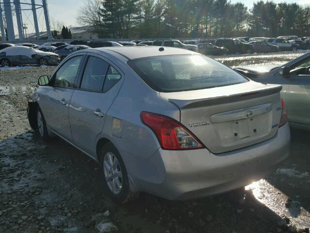 3N1CN7AP7EL848988 - 2014 NISSAN VERSA S SILVER photo 3