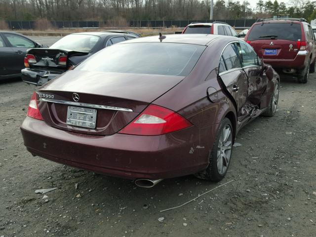 WDDDJ72X28A131783 - 2008 MERCEDES-BENZ CLS 550 BURGUNDY photo 4