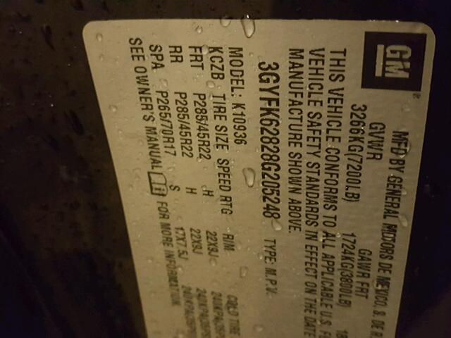 3GYFK62828G205248 - 2008 CADILLAC ESCALADE E BLACK photo 10