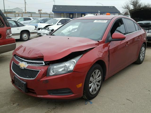 1G1PF5S94B7180687 - 2011 CHEVROLET CRUZE LT RED photo 2