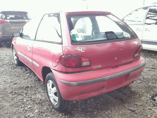 2C1MR229XV6709741 - 1997 GEO METRO LSI RED photo 3