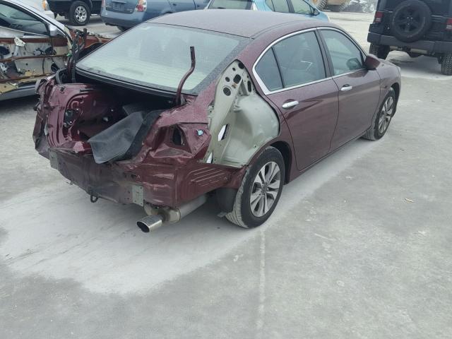 1HGCR2F32EA060557 - 2014 HONDA ACCORD LX MAROON photo 4